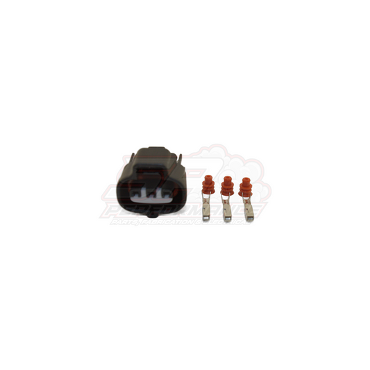 Denso 3-pin black connector housing with three crimp terminals and red seals for Toyota 1JZ 2JZ MAP TPS sensor