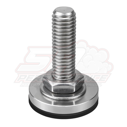 BEVINSEE short clutch stop for BMW E46 E36 E30 E39 Z3 M3 with stainless steel threaded bolt, hex nut and circular base with black rubber pad