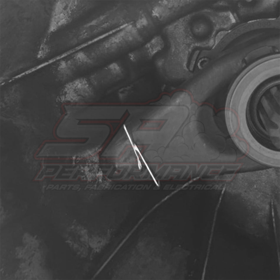 BEVINSEE clutch release arm spring installed on BMW E36 E46 E90 E92 clutch fork assembly showing hook end placement