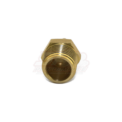 3/8 inch male NPT to 4mm barb brass fitting angled view showing hexagonal body, external threads and smooth internal bore