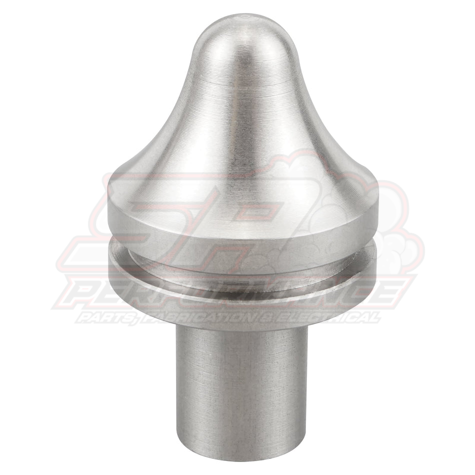 BEVINSEE stainless steel clutch pivot pin for BMW E36 E46 E90 E39 E60 F10 F30 side view showing conical head machined shaft and O-ring groove