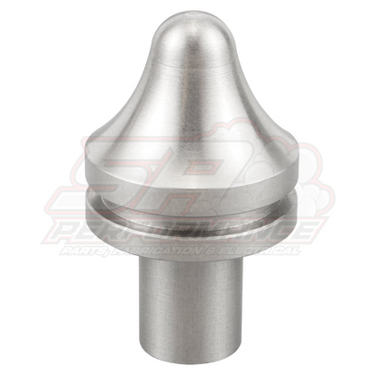 BEVINSEE stainless steel clutch pivot pin for BMW E36 E46 E90 E39 E60 F10 F30 side view showing conical head machined shaft and O-ring groove