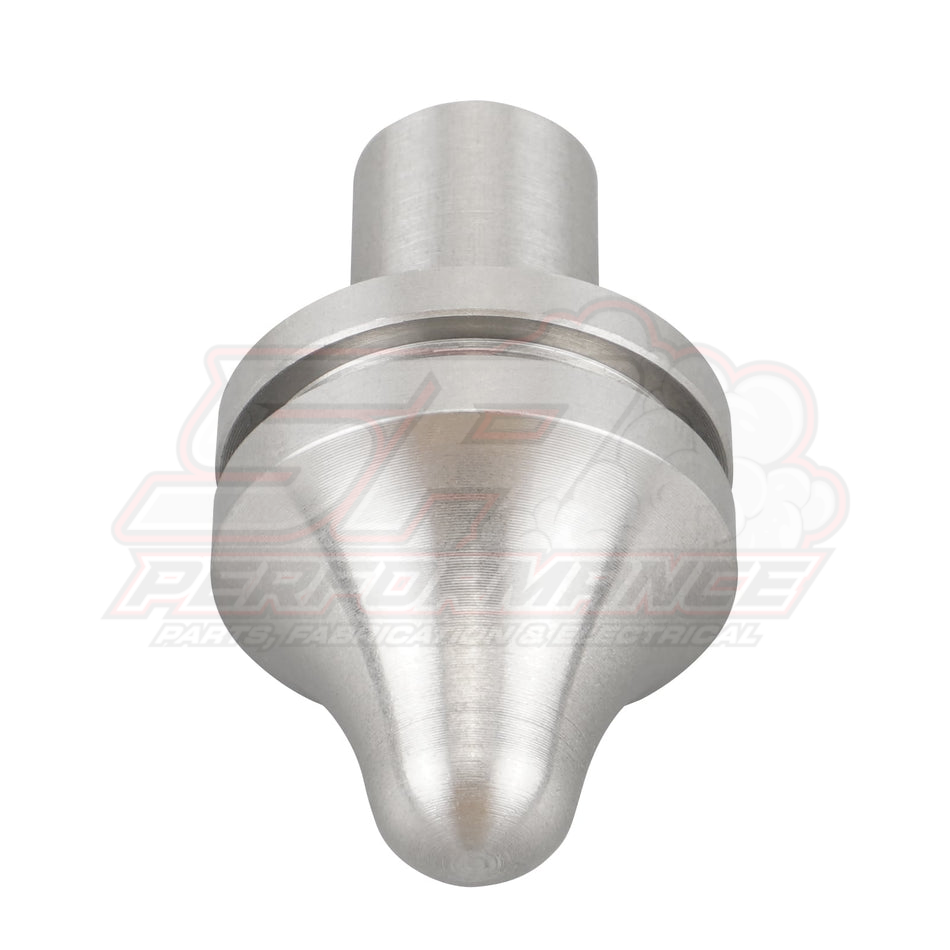 BEVINSEE stainless steel clutch pivot pin top view showing threaded shaft and stepped flange for BMW E36 E46 E90 E39 E60 F10 F30
