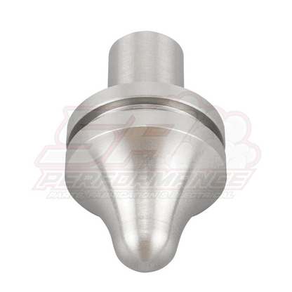BEVINSEE stainless steel clutch pivot pin top view showing threaded shaft and stepped flange for BMW E36 E46 E90 E39 E60 F10 F30