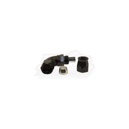 AN10 90° Full Flow PTFE Teflon Hose End