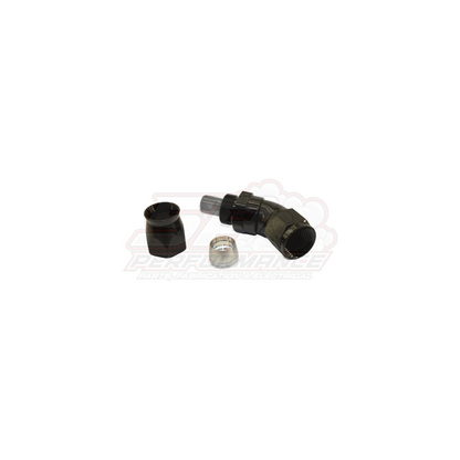AN8 45° Full Flow PTFE Teflon Hose End