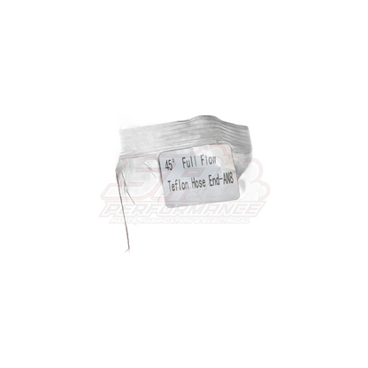 AN8 45° Full Flow PTFE Teflon Hose End
