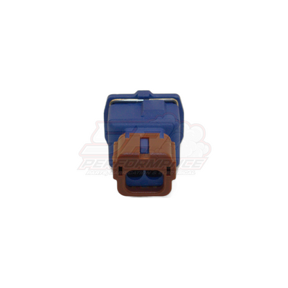 Bosch Style 2 Pin Blue Connector "Offset Far Left Guide"