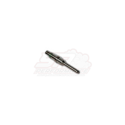 Deutsch DT solid green band male terminal pin 1.0-2.0mm² angled side view showing crimp barrel and tip