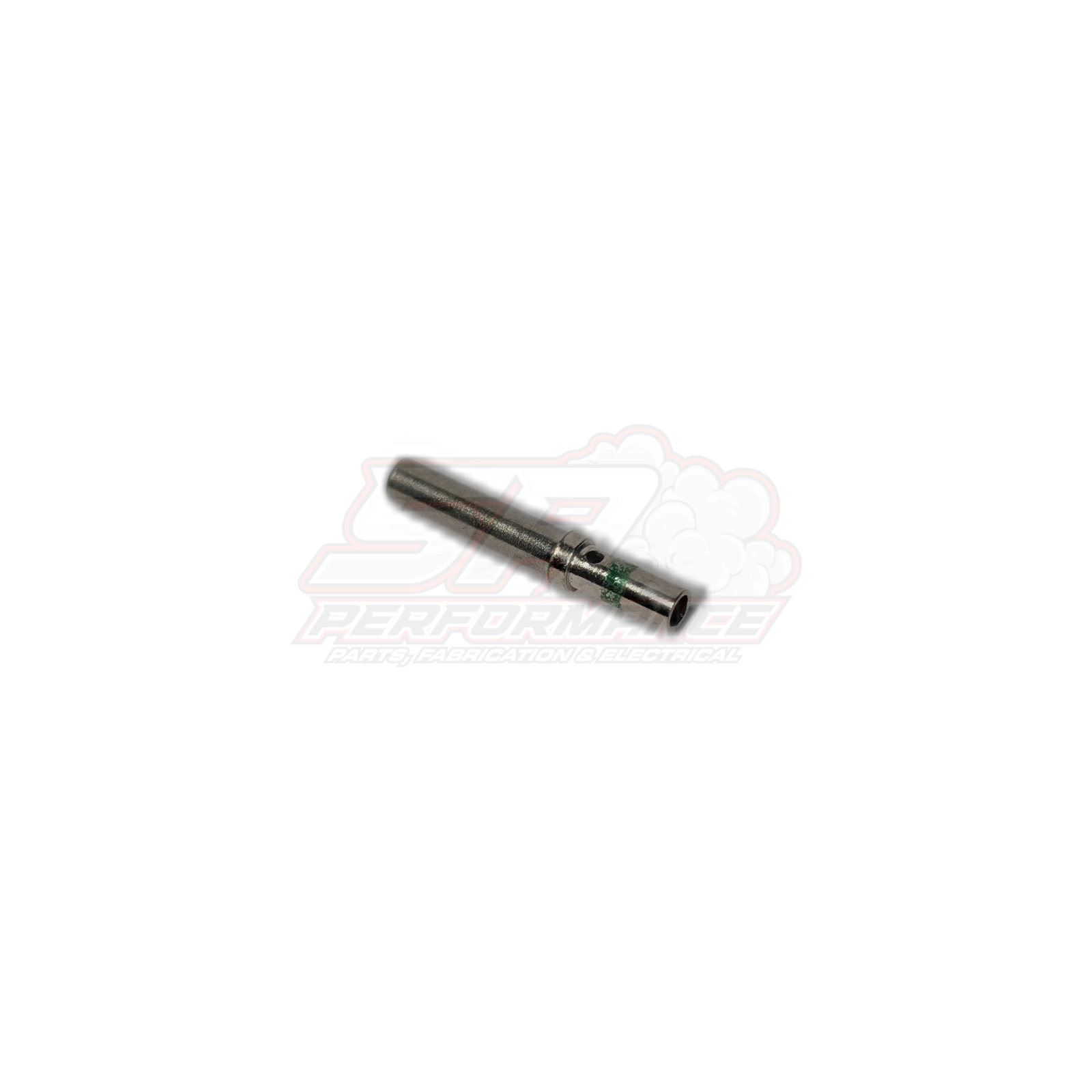 Deutsch DT female terminal 1.0-2.0mm² side view showing solid green identification band and crimp barrel