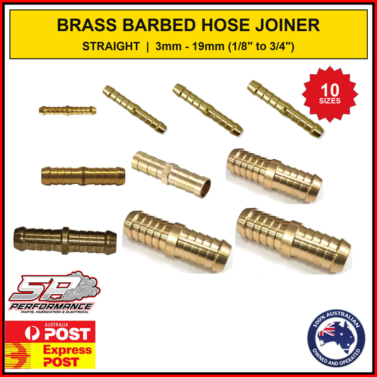 Brass Barbed Hose Joiner Straight