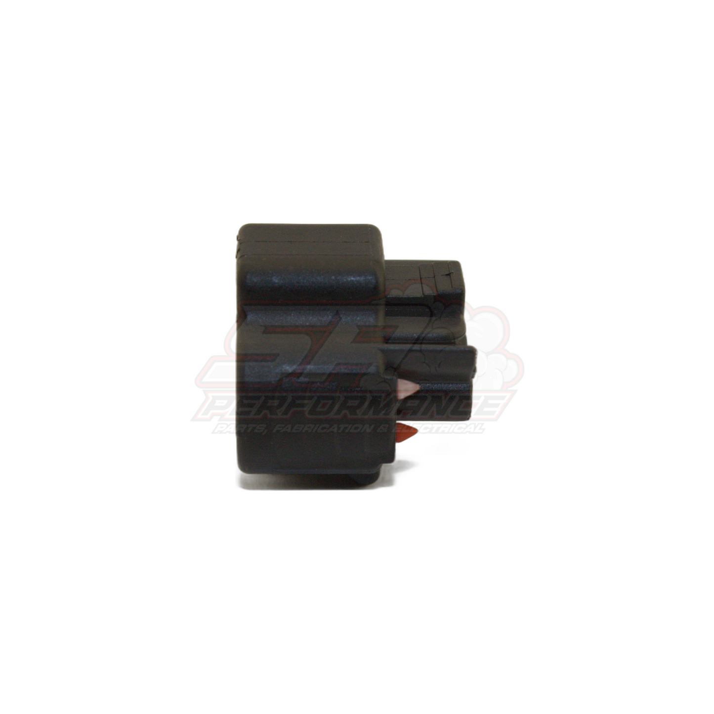Side view of black Denso 3-pin connector housing showing terminal slots with exposed copper contacts for Toyota 1JZ 2JZ MAP TPS sensors