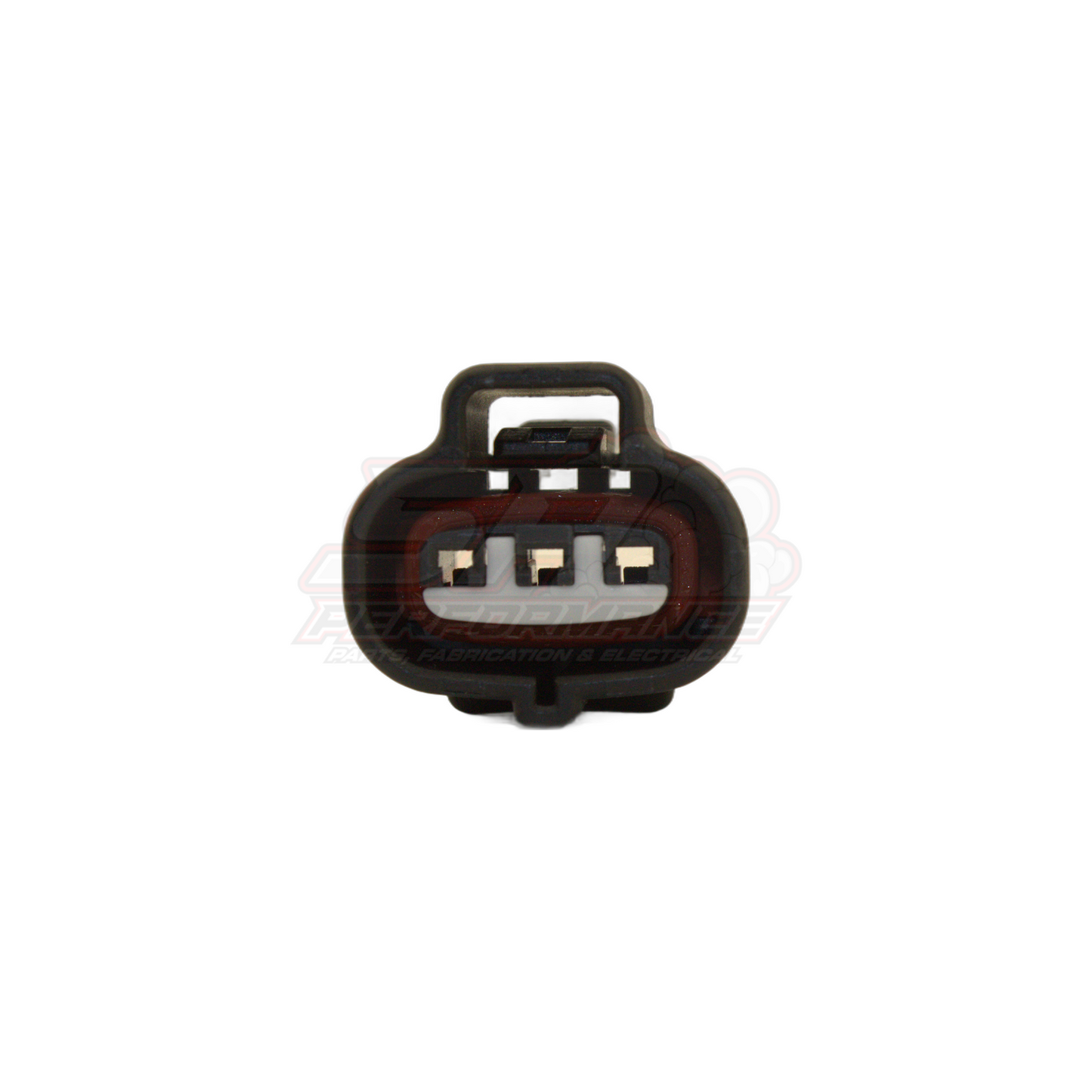 Front view of black Denso 3-pin connector showing female terminals and brown seal for Toyota 1JZ 2JZ MAP TPS sensors