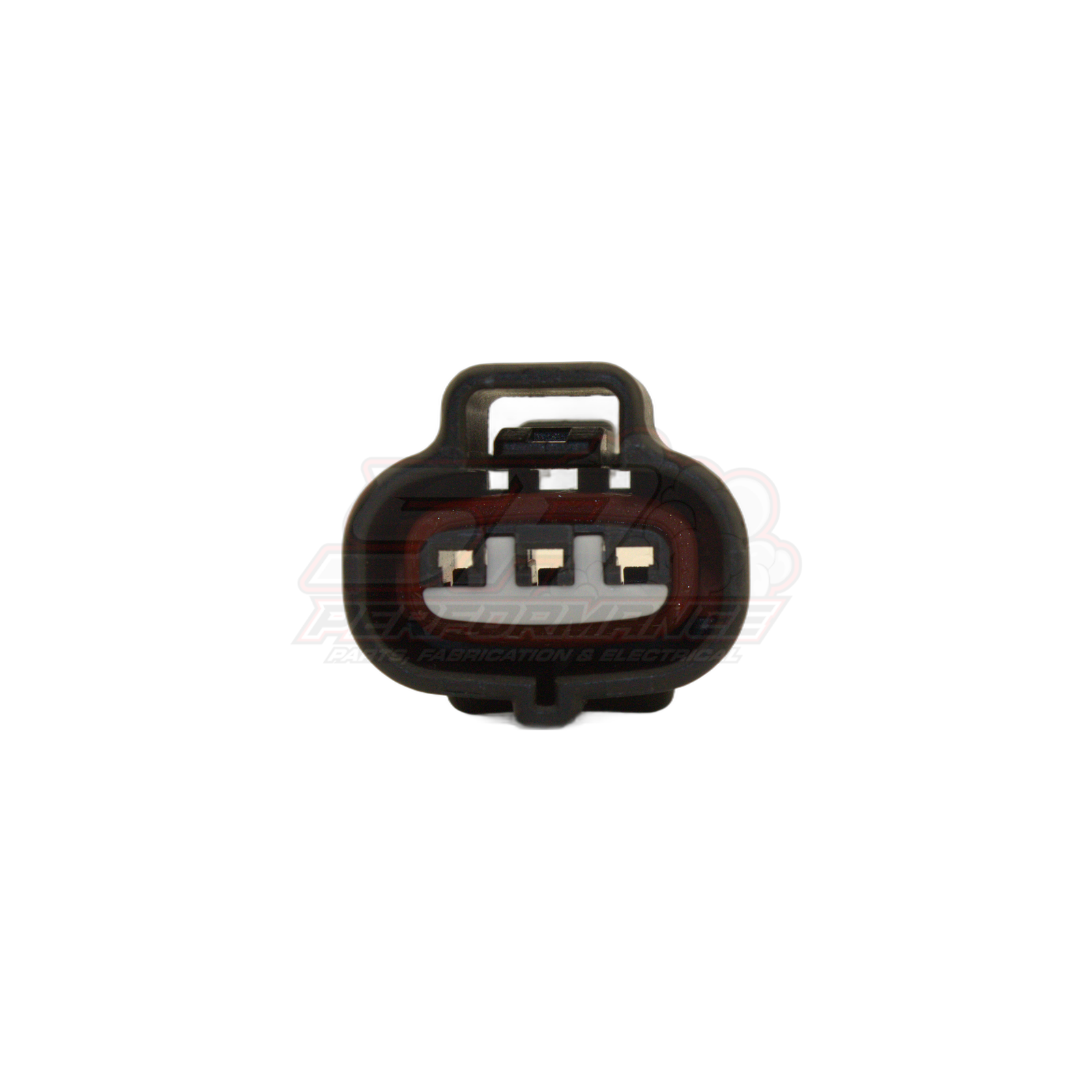 Front view of black Denso 3-pin connector showing female terminals and brown seal for Toyota 1JZ 2JZ MAP TPS sensors
