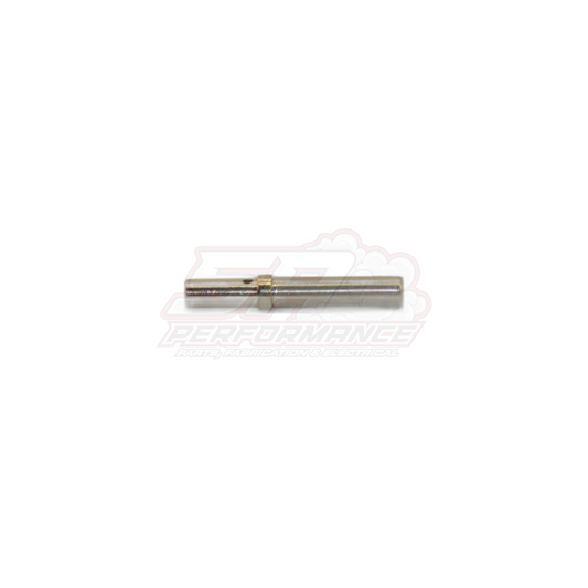 Deutsch DT female socket terminal 14-20 AWG side view showing solid closed barrel band and brass contact pin